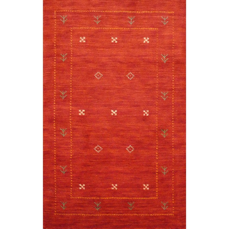 Handmade Wool Gabbeh Style Indian Rug 3x5
