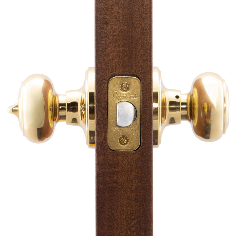 Colonial 2.8'' Diameter Privacy (Bed & Bath) Round Knob, Polished Brass