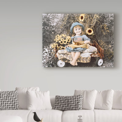 Vilho 'Sunflower Smile' Photographic Print on Wrapped Canvas