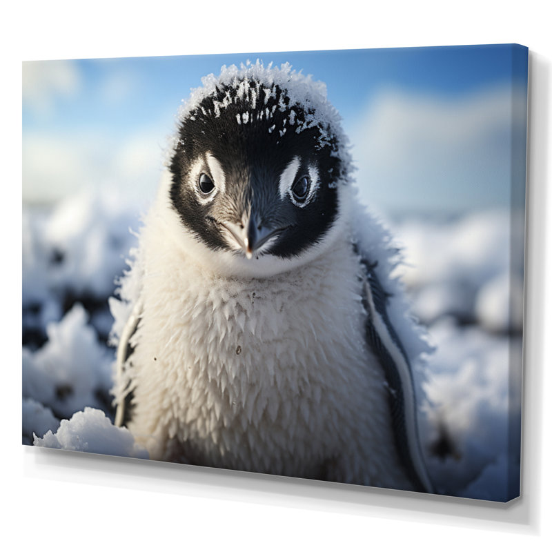 Pingouin adorable pingouin I sur toile, H 16 po x l 32 po x P 1 po, Toile tendue