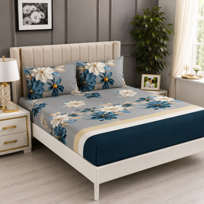 Microfiber Floral Duvet Cover Set