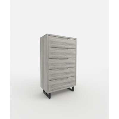 Tall 5-Drawer Dresser, 51" Wooden Storage Cabinet for Bedroom, Entryway, Living Room