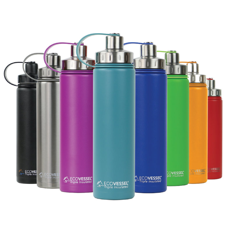EcoVessel Vacuum Insulated Stainless Steel Travel Mug, 600ml, Red