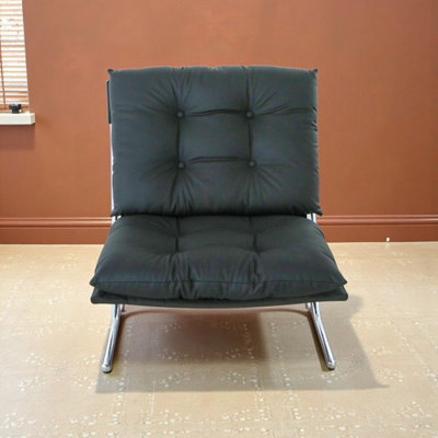 Modern Oversized Accent Chair with Wingback Design – Faux Leather Upholstery, High Weight Capacity & Instant Assembly