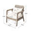 Fauteuil club d'extérieur en acacia avec coussins Curtis-748664734