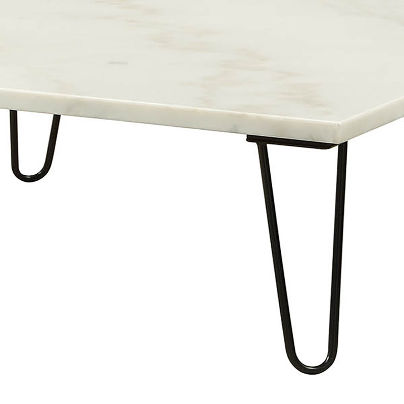 Coffee Table, White Nature Marble Top & Black