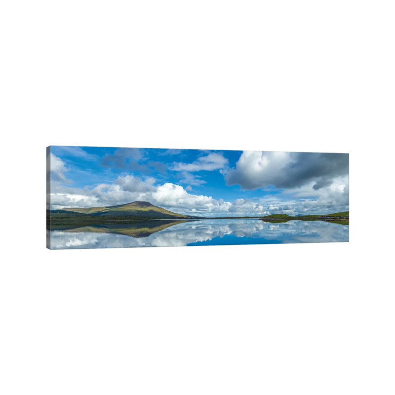View Of Lake And Clouds On Sky, Bellacragher Bay, County Mayo, Ireland - Wrapped Canvas Panoramic Print