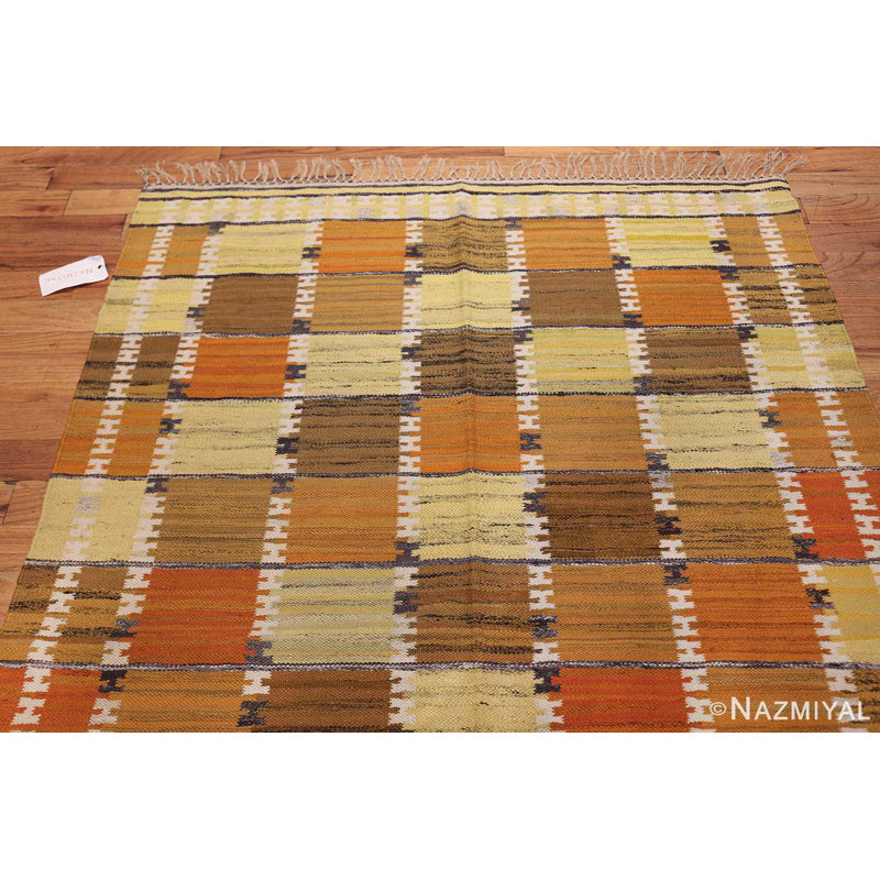 Scandinavian One-of-a-Kind Rectangle 4'8" X 6'8" Flatweave Area Rug