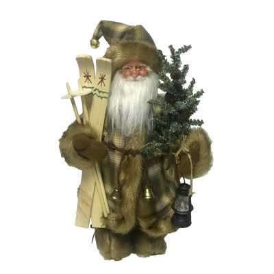 15" Woodsman with Skis Santa