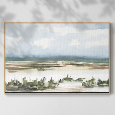 «Coastal Wetlands Watercolor II», toile encadrée de qualité supérieure - prête à être accrochée