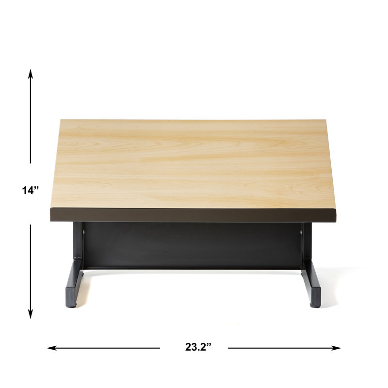 14'' Black and Beech Tabletop Lectern with Steel Frame
