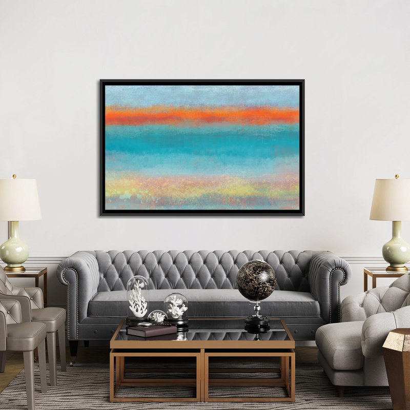 «Country Sky I» par Jan Weiss - Estampe numérique sur toile tendue avec châssis, H 40 po x l 60 po x P 1,5 po, Pas de tapis