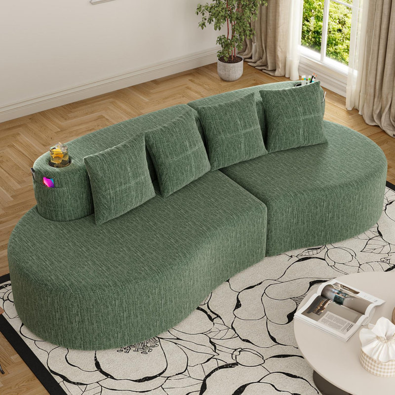 Canapé modulaire courbé 94,49 po 3 places, Green