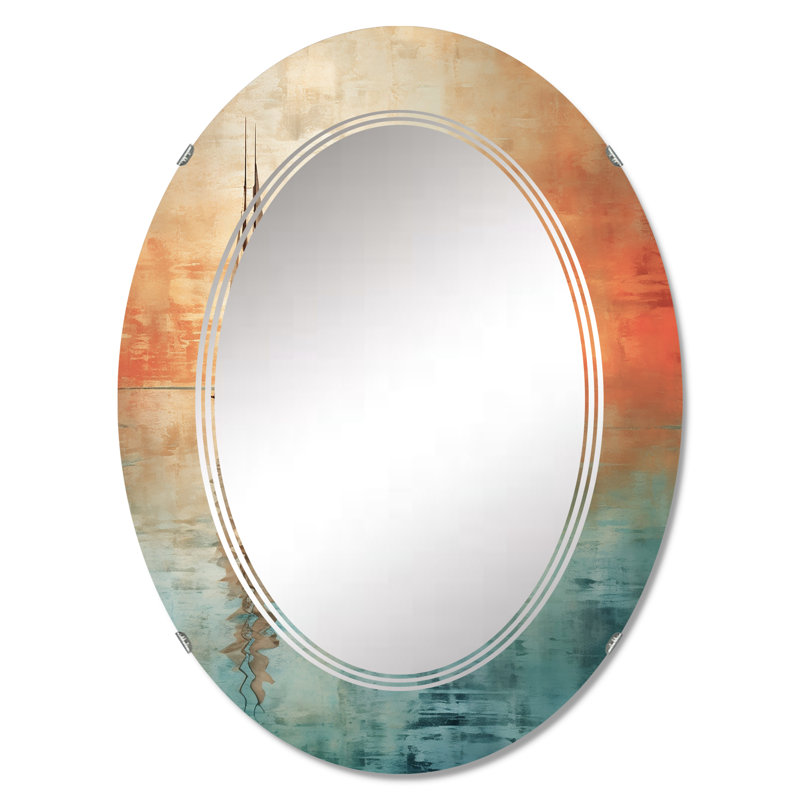 Bircotes - Miroir mural moderne ovale, 36 po x 24 po