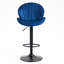 Tabourets de bar bleus ajustables avec dossier et repose-pieds, ensemble de 2, pour cuisine, pub, hauteur du comptoir, style contemporain, repose-pieds intégré.