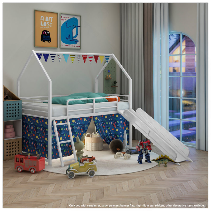 Ensemble de lit mezzanine simple Jack, White+Blue
