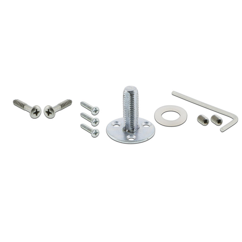 Assiette artisanale avec trou de serrure décoratif et bouton de porte en porcelaine blanche, Nickel satiné