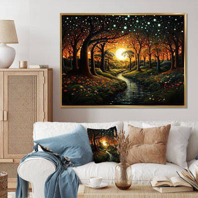 Pointillisme de la forêt enchantée brun-vert