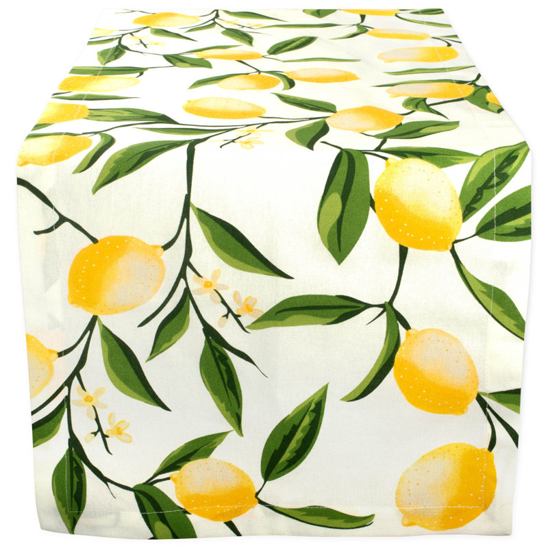 Hyde Lemon Bliss Print Table Runner, 108" L x 14" W