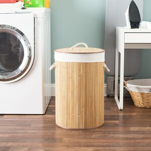 Round Folding Bamboo Laundry Hamper