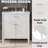 30" Bathroom Vanity with Sink, Soft Close Doors, Adjustable Shelf, Solid Wood Legs, White-2014071073