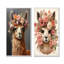 Flower Flower Llama Wonder I - ensemble de 2 décorations murales lama-1073617192-1073617195