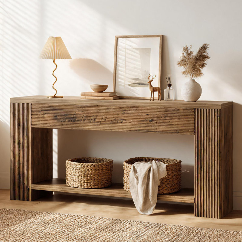  70.9-Inch Dark Brown Console Tables, Farmhouse Entryway Table, Dark Brown