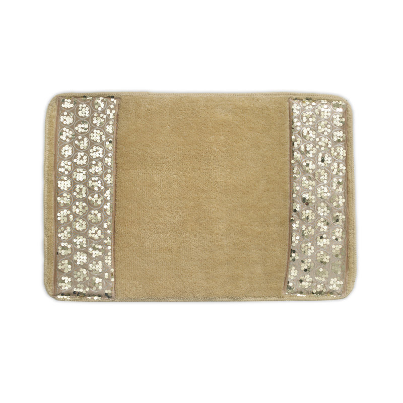 Tapis pour salle de bain Chandrell, Or champagne