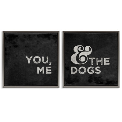 «You Me and the Dogs Family Pet», ensemble de 2 toiles flottantes encadrées par Gigi Louise