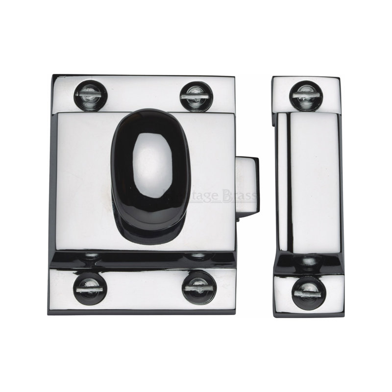 Heritage Brass Cupboard Latch with Oval Turn, Polished Chrome