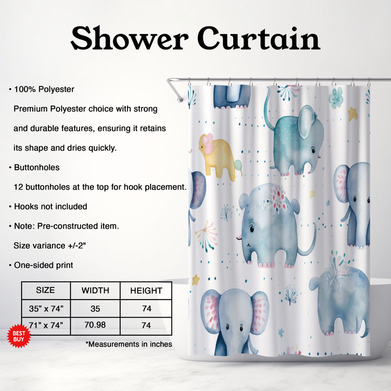 Starry Dreams - Rideau de douche Premium, H 74 po x l 71 po