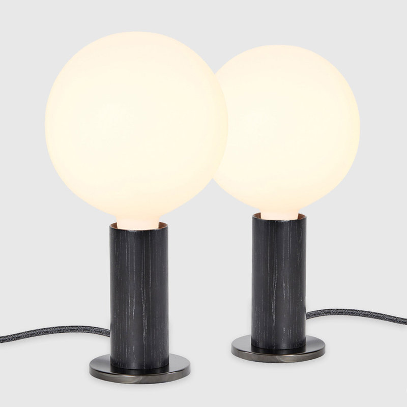 Knuckle Table Lamp In Blackened Oak + Sphere IV