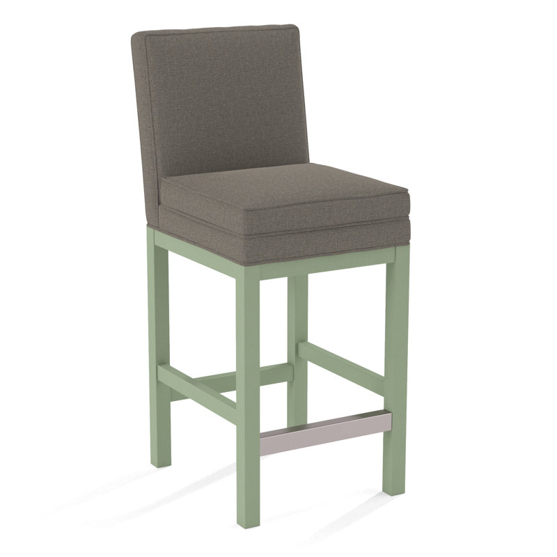 Upholstered Stool, Gray Sugar Performance; 0863-84, Celery Finish