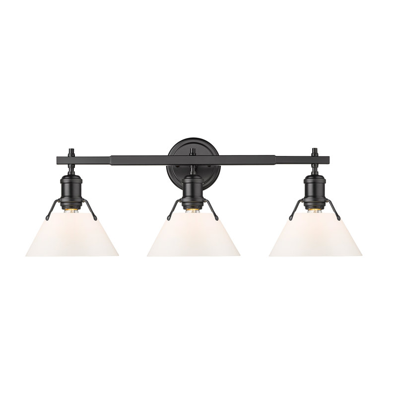 Luminaire à 3 lumières Felda, Noir mat, Verre opale