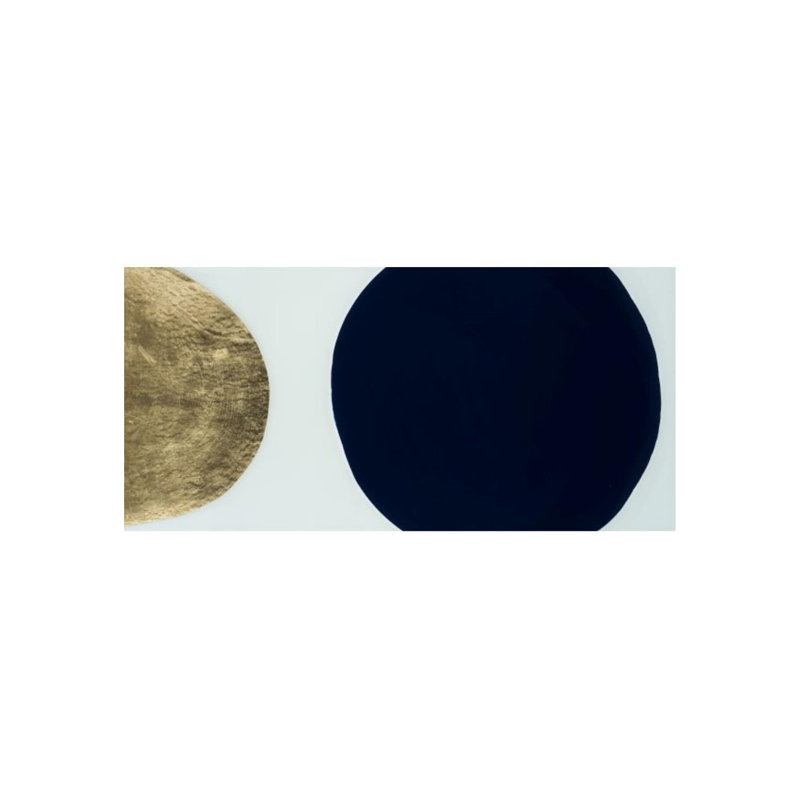 Gold And Indigo Orb Print, 30" H x 63" W x 1.5" D, Gild Gold