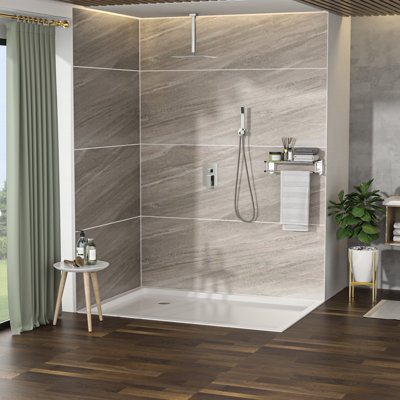Pomme de douche carrée double nickel brossé 16 pouces, fixation carrée au plafond, couleur