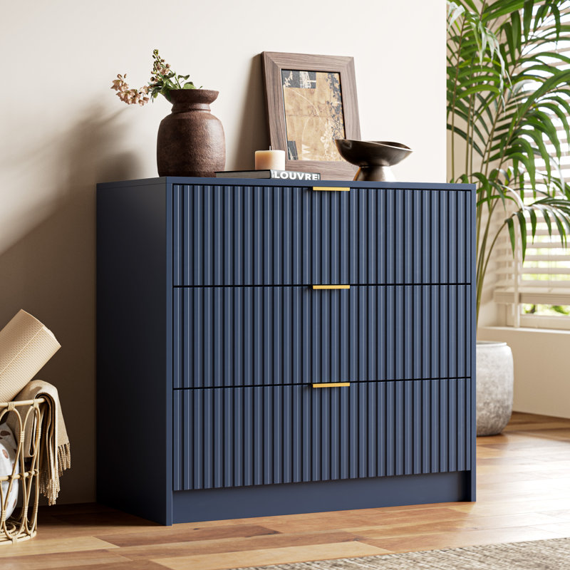 Commode 3 tiroirs, l 31,5 po, Marine