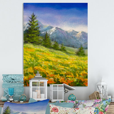 «Blossing Field in the Pine Mountains», peinture sur toile