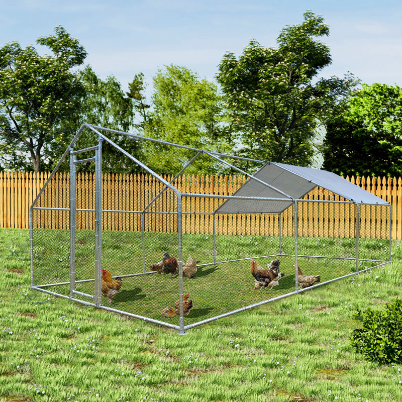 Poulailler avec basse-cour Enyart pouvant accueillir jusqu'à 8 poulets, H 76 po x l 118 po x P 236 po