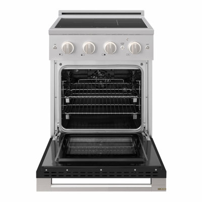 ZLINE 24 in. Marino Induction Range with 3 Element Cooktop and Electric Oven with Black Matte Door