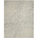 Pure Angles Outdoor Hand Tufted Abstract Area Rug in Gray/Ivory