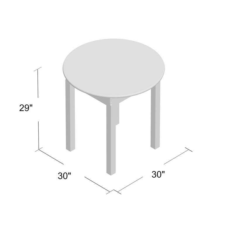 Table d'activité circulaire, Sans roulettes, H 30 po x L 30 po x l 30 po