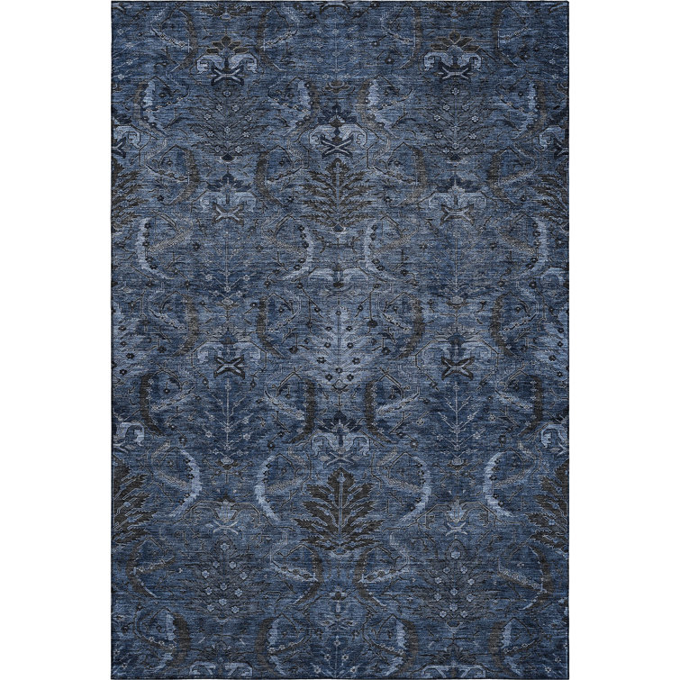 Premium Machine Washable Jamestown AMF1082 Damask Rug