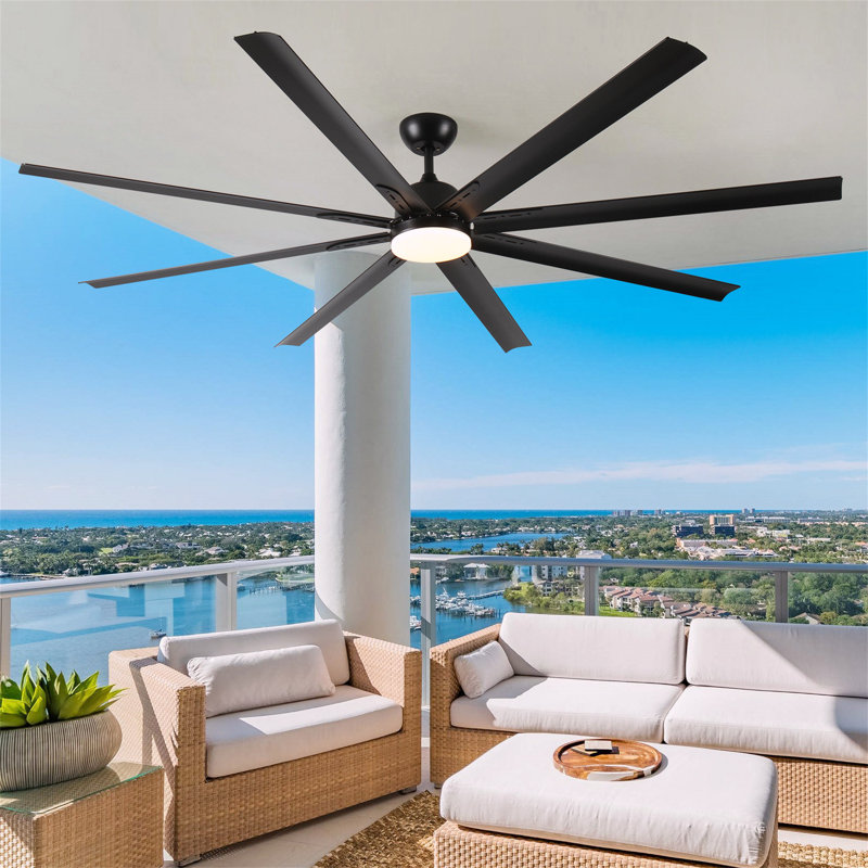 84 In Super Large Black Ceiling Fan With Remote Control