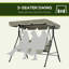 Outsunny 3 Seater Swing Chair with Adjustable Canopy, Green and Grey