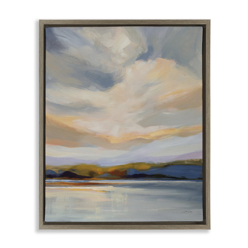 «Morning Glory Seascape», art de la giclée encadrée par Katrina Pete, H 21 po x l 17 po, Cadre flottant gris lustré
