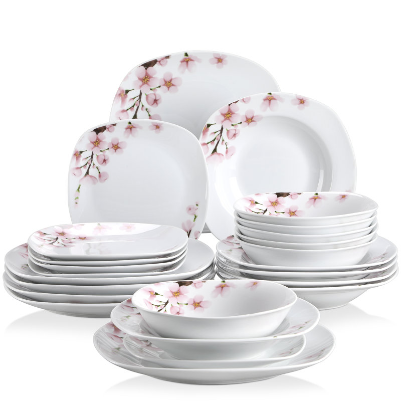 24 Piece Dinnerware Set, Service for 6 