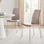 Marietta Chrome Metal and White High Gloss Dining Table Set - 4 Luxury Soft Touch Dining Chairs-1448534065