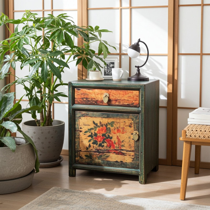 Aherin Solid Wood Bedside Table