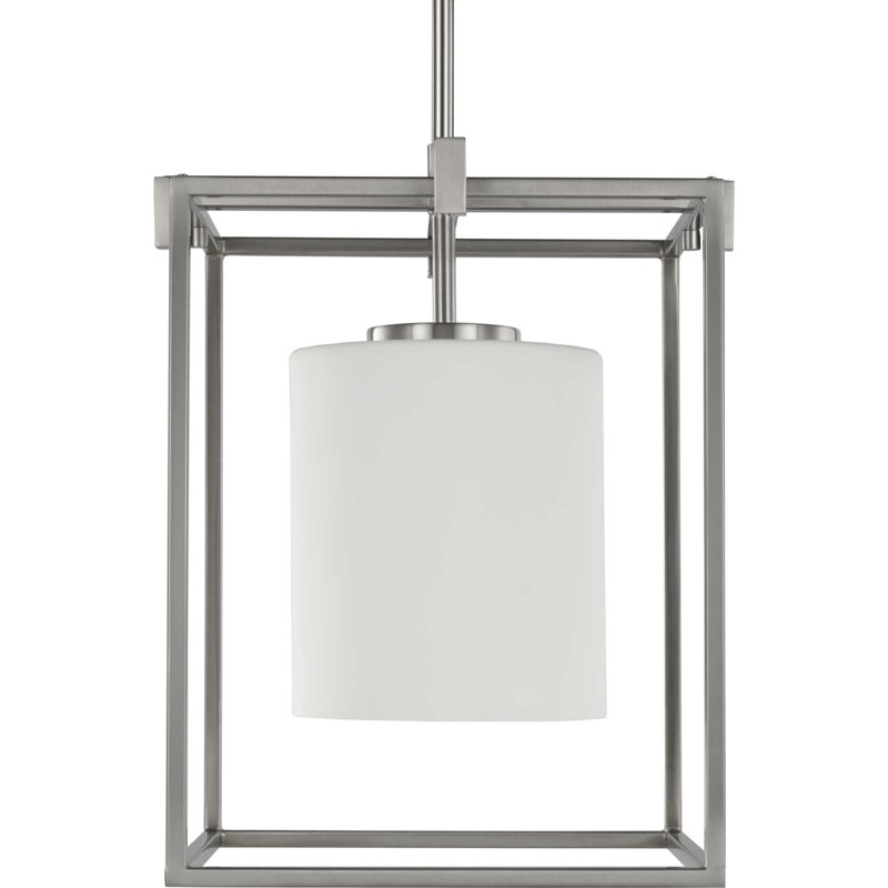 Luminaire suspendu rectangulaire à 1 lumière Alexi, Argent